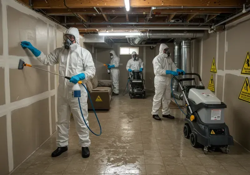 Basement Moisture Removal and Structural Drying process in Lopezville, TX